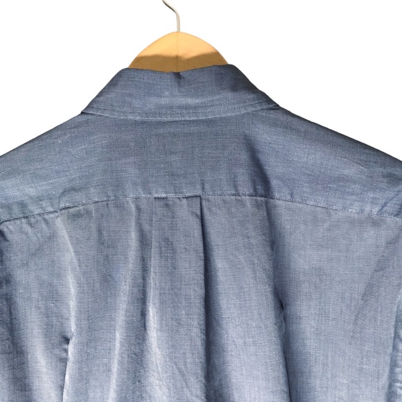 J. Crew Slim Secret Wash Organic Cotton Poplin Button Down Shirt Blue Men's LRG - Picture 8 of 11